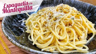 ESPAGUETIS A LA MANTEQUILLA CON AJO  Receta de pasta fácil y rápida [upl. by Crelin]