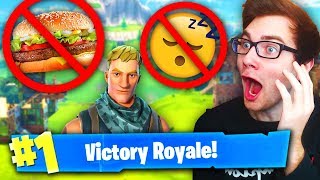 I Cant EAT OR SLEEP Until I WIN A GAME ON Fortnite Battle Royale Worst Challenge Ever [upl. by Edahsalof]