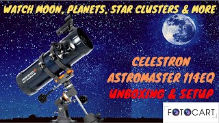 Celestron AstroMaster 114EQ or 130EQ Reflector Telescope Setup and Hindi Review [upl. by Labors424]