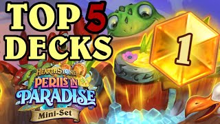 Top 5 BEST DECKS in Hearthstone from the Traveling Travel Agency Miniset [upl. by Amikan]