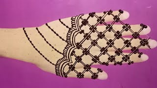 simple mehndi design  back hand mehndi  checks mehndi design [upl. by Dwyer763]