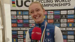 Cédrine Kerbaol  Interview à larrivée  Women ITT Glasgow UCI World Championships 2023 [upl. by Anuahs]