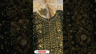 Traditional pret long frock Raisham  pearls  stones amp Matte Sequence work on frock wedding dress [upl. by Adar]