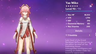 YAE MIKO MAX ASCEND  PULLING FOR YAE MIKO  LEVELING UP EXP AND TALENT [upl. by Weissberg]