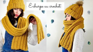 Comment faire une écharpe au crochet 🧶 Tuto crochet facile SUPER RAPIDE 🧶Modèle homme femme enfant [upl. by Raquela]