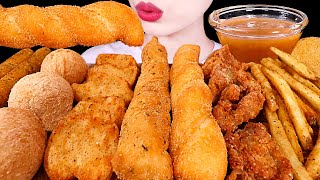 ASMR MUKBANG｜KFC LONG CHEESE STICKS CHICKEN CHEESE BALL FRIES｜KFC 신메뉴 꽈배기 치킨 치즈볼 감자튀김 롱치즈스틱 닭껍질튀김 먹방 [upl. by Pickett]