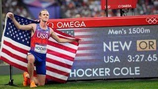 Cole Hocker pulls Olympic shocker in mens 1500m to win gold Yared Nuguse takes bronze [upl. by Gabrielson]