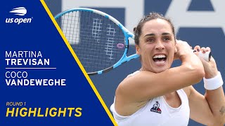 Martina Trevisan vs Coco Vandeweghe Highlights  2021 US Open Round 1 [upl. by Nairdna]