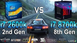 i7 2600K vs i7 8700K Test in 8 Games [upl. by Rephotsirhc]