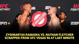 UFC Vegas 96 Zygimantas Ramaska ​​vs Nathan Fletcher fight canceled at last minute what happened [upl. by Goeger]