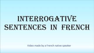 Interrogative sentence in French [upl. by Adele106]