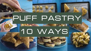 10 Different Ways of Folding Puff Pastry  Recipe ideas [upl. by Nnaycart192]