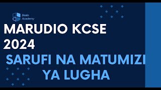 Maswali ya kudurusu  Sarufi  KCSE 2024 [upl. by Shull]