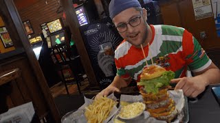 BEAT THIS 6 LB BURGER IN UNDER 20 MINUTES AND YOU EAT FOR FREE  JAWsome EATS [upl. by Merralee]