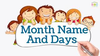 Month Name in English amp Hindi  12 Month Name  बारह महिने  12 Month of the Year [upl. by Akiaki189]