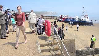 Hovercraft on Sandown beach [upl. by Einiffit464]