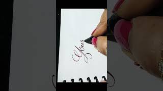 Calligraphynamekusumcomment your name👍calligraphy art writing newshort lettersbhaidujnew [upl. by Seadon441]