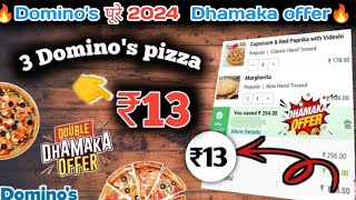 3 DOMINOS PIZZA in ₹13 😋🍕Dominos pizza offerDominos pizza offers for todaydominos coupon code [upl. by Rramahs]