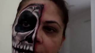 Maquiagem de Caveira para Halloweenwmv [upl. by Adnorrahs]