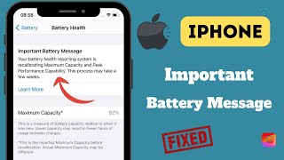 How to fix iPhone important battery message [upl. by Harpp888]