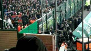 derby ASSE Lyon OL 20092010 incidents gazage CRS [upl. by Ahsitam307]