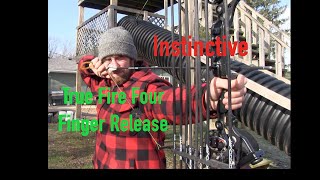 Instinctive Archery  TRUE FIRE FOUR FINGER RELEASE  Oneida Phoenix bare bow with a release [upl. by Chilton]