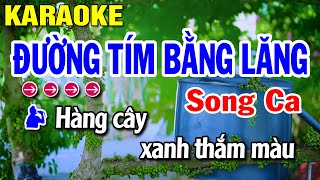 Karaoke Đường Tím Bằng Lăng  Song Ca  Beat Hay  Huỳnh Lê [upl. by Hairahcez128]