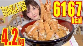 【MUKBANG】 Pork Cutlets Mountain With Fried Shrimp amp 6 Cups of Rice  42kg 6167kcal CC Available [upl. by Handel675]