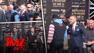 Conor McGregor Gets Racist Mayweather Press Conference  TMZ TV [upl. by Berthe]