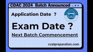 CDAC 2024 Batch Announced  CCAT Preparation 2024 [upl. by Esirahc]