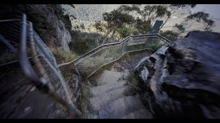 The Giant Stairway 998 steps Descent Blue Mountains National Park  Slow TV real time 17 minutes [upl. by Cele]