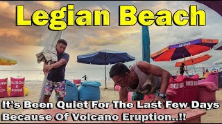 Its Been Quiet For The Last Few Days Due to Lewotobi Volcano Eruption Legian Beach Bali [upl. by Otilia]