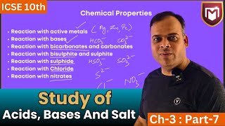 Chapter 3 Study of Acids Bases And Salt Part7  Board Exam  Manish Chouhan ICSE chemistry [upl. by Baelbeer]