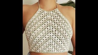 increible super facil y rapido top a crochet [upl. by Yslehc]