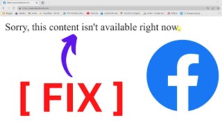 FIX  Sorry this content isnt available right now facebook error [upl. by Anthia]