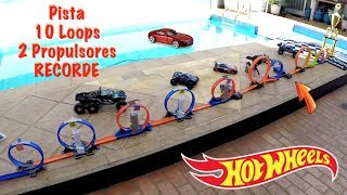 Hot Wheels Pista 10 Loops 2 Propulsores  Carrinhos de Brinquedos 2018 [upl. by Zilber893]