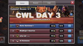 CWL DAY 3  Champs 2  Nuke Diplomacy  Clash of Clans [upl. by Nolasba540]