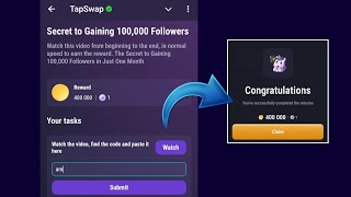 Secret to Gaining 100000 Followers  Tapswap Code [upl. by Harraf]