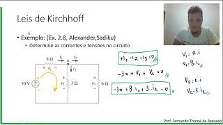 Circ Elétricos 21  Exemplo 3  aplicação Leis de Kirchhoff [upl. by Zitah775]