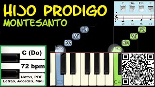 HIJO PRODIGO Montesanto Piano Tutorial Facil Partitura Acordes Pista Marcos Brunet [upl. by Sussna631]