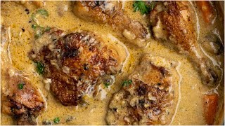 Rich and Savory French Chicken Stew  The Best Chicken Fricassee Recipe [upl. by Bible]