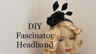 DIY Fabric Flower Fascinator Hairband  Chanel inspired padded tweed headband [upl. by Taddeusz]