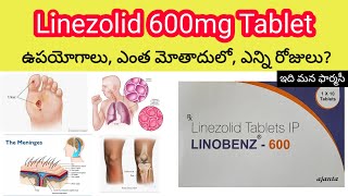 linezolid 600mg tablet in telugu  uses sideeffects precautions etc [upl. by Aslam]