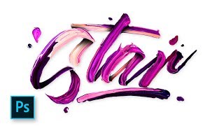 Typography Design  Paint Text Effect Photoshop  Photoshop Tutorial Indonesia [upl. by Clerissa924]