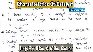 Characteristics Of Catalyst  Catalysis Reactions  bsc msc bsc1styearchemistry kanhaiyapatel [upl. by Niwde]