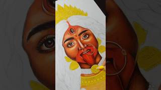 Part2 Maa Kali Drawing 😍🔥 shorts maakali drawing art [upl. by Lesab]