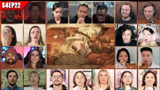 Attack on Titan Season 4 Episode 22 Reaction Mashup  進撃の巨人 [upl. by Ahsiem]