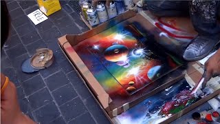 Amazing Street Artist  Amazing Street Art Painting  Spray Paint Art [upl. by Maddocks273]