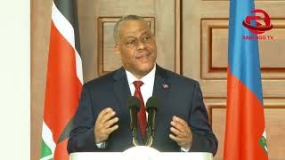 Haiti PM Dr Garry Conille says Kenyan police officers are restoring peace in insecure Haiti towns [upl. by Letnohc]