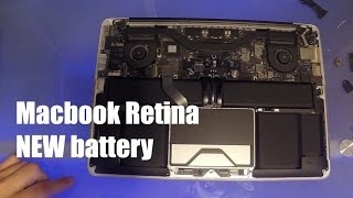 2012 MacBook Retina 13quot Replacing Battery [upl. by Nottap]